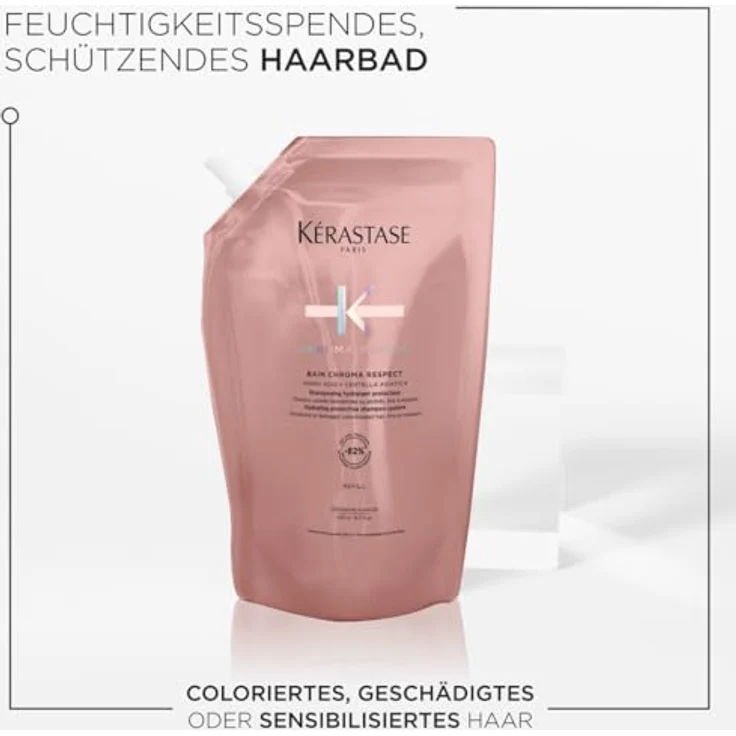 Kerastase Chroma Absolu, Pflegendes Shampoo für geschädigtes und coloriertes Haar, Mehr Glanz und Geschmeidigkeit, 500 ml Nachfüllpack – Bild 2
