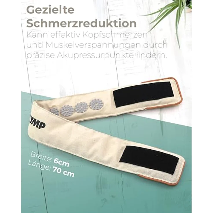 NEOLYMP Akupressur Stirnband, verstellbar für Kopf- und Kiefermassage, fördert die Durchblutung, Schwarz – Bild 2