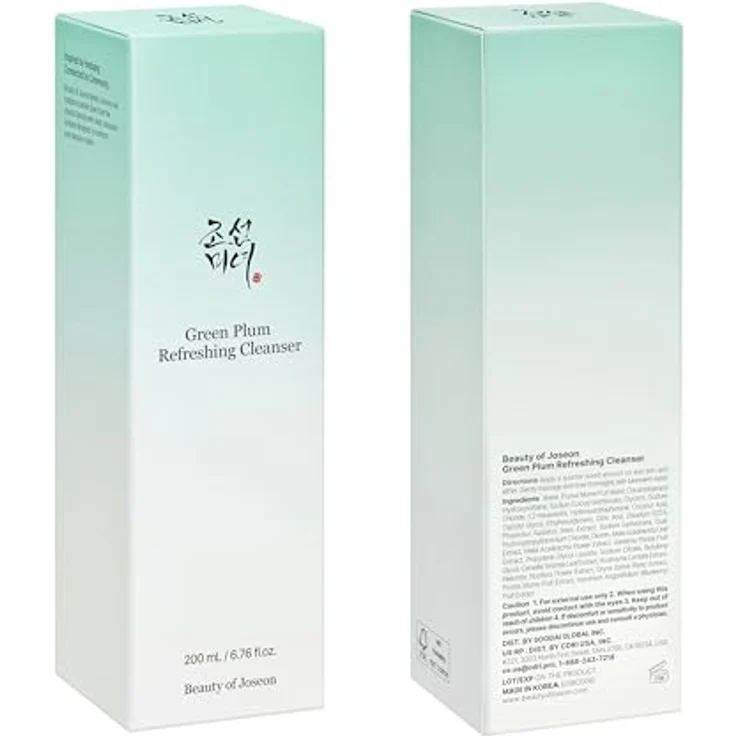 Beauty of Joseon Green Plum Cleanser, 200ml Gesichtsreinigung Waschgel mit grüner Pflaume, sanfte Porentiefe Reinigung für unreine und zu Akne neigende Haut – Bild 2