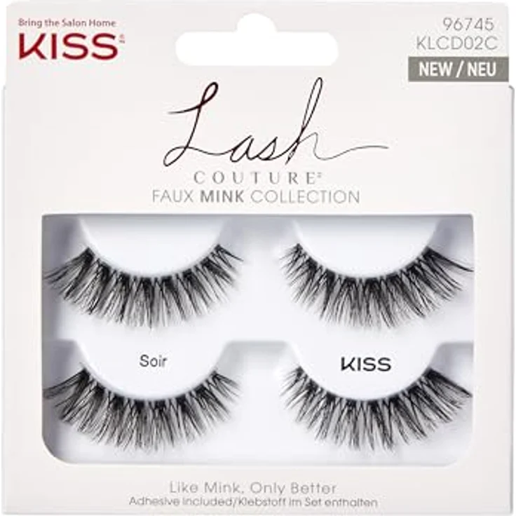 KISS LASH COUTURE DOUBLE PACK - Soir, Faux Mink Wimpern, knotenfreies Wimpernband, vegan und tierversuchsfrei – Bild 1