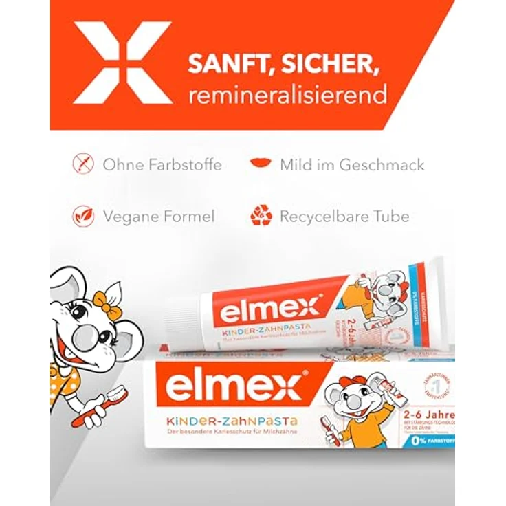 Elmex Kinder 2-6 Jahre Doppelpack 2 x 50 ml, für saubere & gesunde Zähne – Bild 8