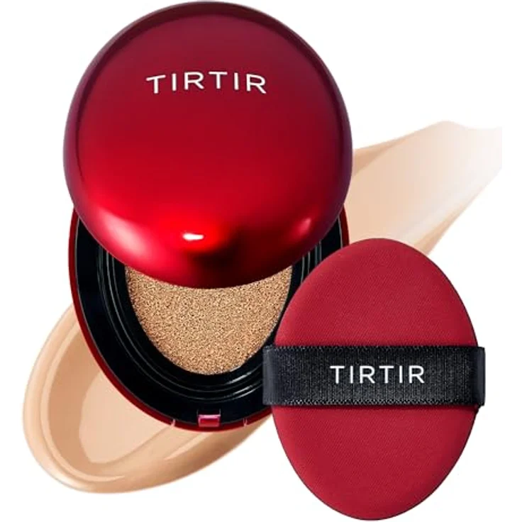 TIRTIR Red Cushion 25N Mocha, 18g - Fleckenfeste Make-up-Grundierung mit Jamaika-Extrakten, Propolis und weißer Seerose – Bild 1