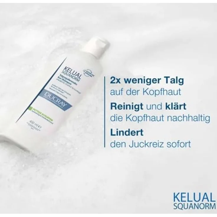 Ducray Kelual Squanorm Shampoo für fettige Schuppen, 400 ml – Bild 5