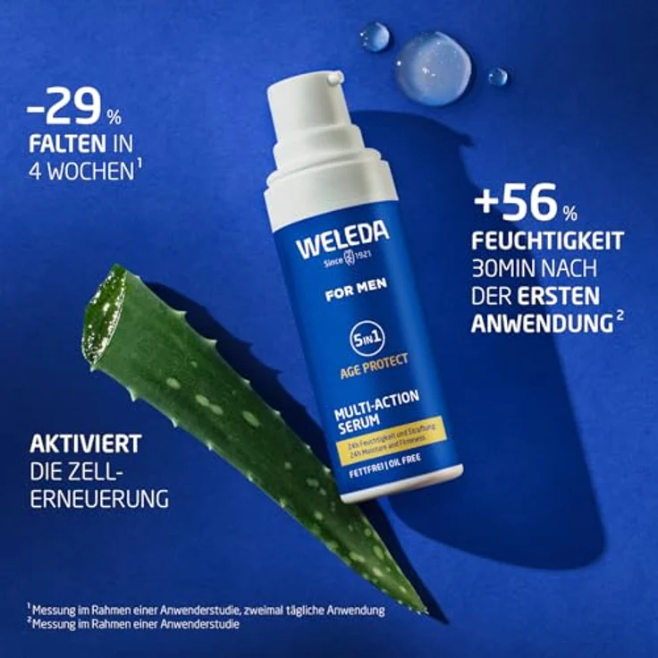 WELEDA Bio FOR MEN 5in1 Multi Action Serum - Naturkosmetik Anti Aging Männer Gesichtspflege Konzentrat mit Aloe Vera & Granatapfelsaft (vegan / 30ml) – Bild 4