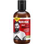 BRISK 3in1-Bart-Shampoo, 150 ml, Bart- und Haarpflege, Gesichtsreinigung für Männer, Shampoo für weiches Barthaar, Pflegeprodukt mit Bio-Teebaumöl