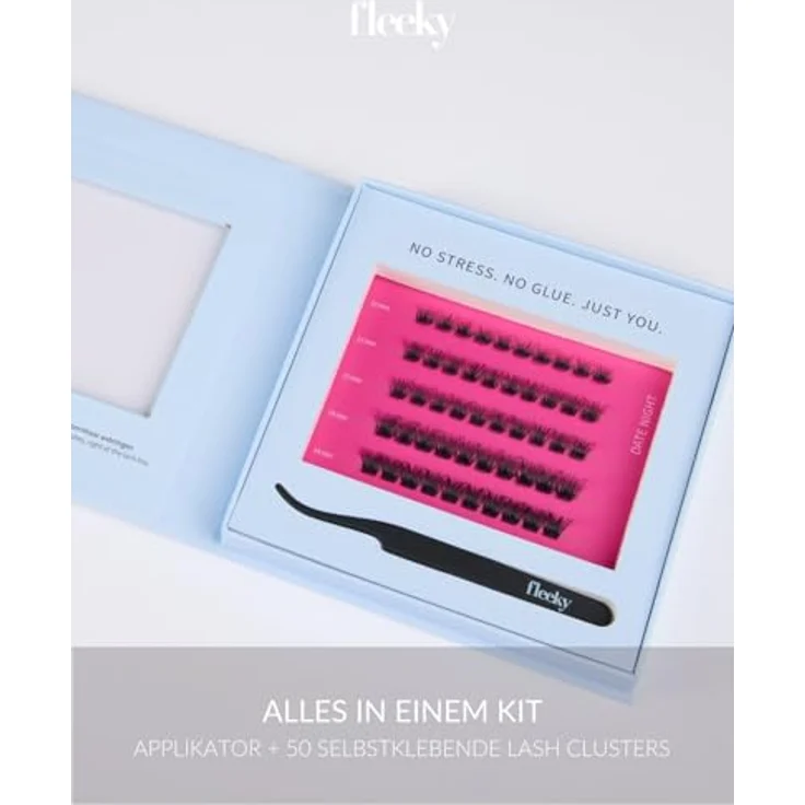 fleeky Press-On Lashes Date Night, Voluminöse Wimpern ohne Kleber, bis zu 3 Tage Halt, leicht und angenehm zu tragen – Bild 8