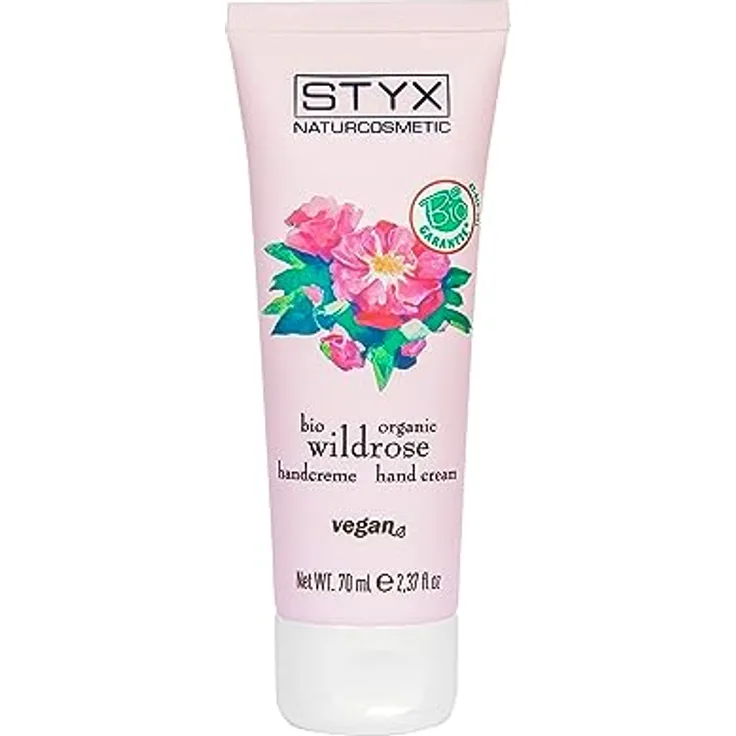 STYX Wildrose Handcreme, 70ml, zertifizierte Naturkosmetik mit BIO Wildrosenöl, vegan, tierversuchsfreies Produkt aus Österreich