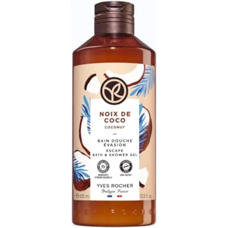 Yves Rocher BAIN DE NATURE Duschbad mit Bourbon-Vanille, 400 ml - 93% natürliche Inhaltsstoffe, cremiger Schaum, hautschonend