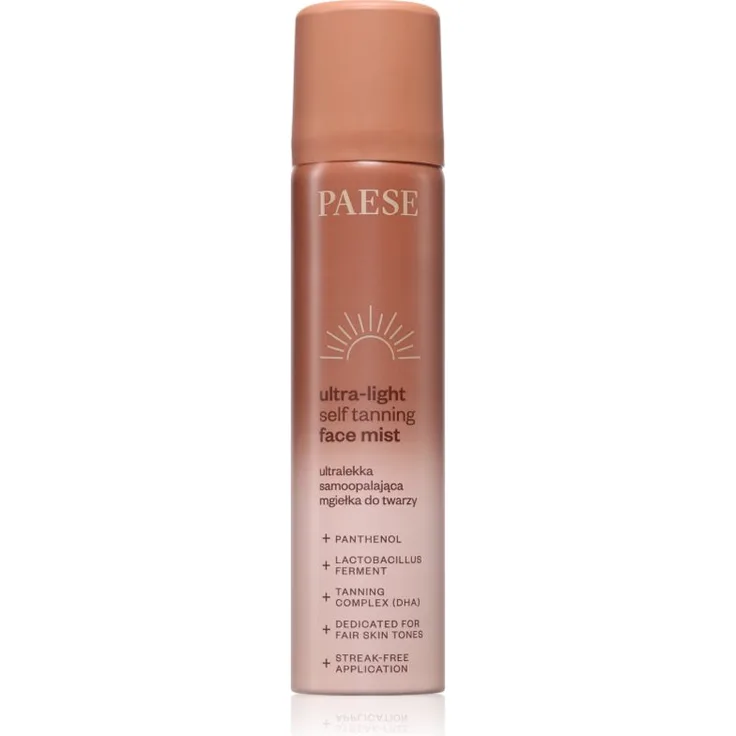 Paese Ultra-light Self Tanning Face Mist, Selbstbräuner-Sprühnebel für das Gesicht, 75 ml - natürliche Bräune für empfindliche Haut