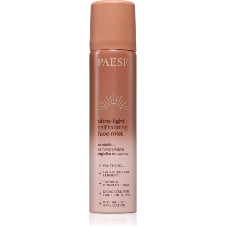 Paese Ultra-light Self Tanning Face Mist, Selbstbräuner-Sprühnebel für das Gesicht, 75 ml - natürliche Bräune für empfindliche Haut