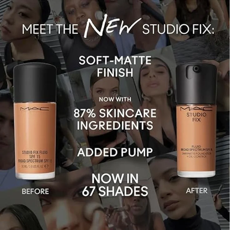 MAC Cosmetics Studio Fix Fluid SPF 15, 24HR Matte Foundation + Oil Control, mattierendes Make-up in NW20, 30 ml – Bild 5