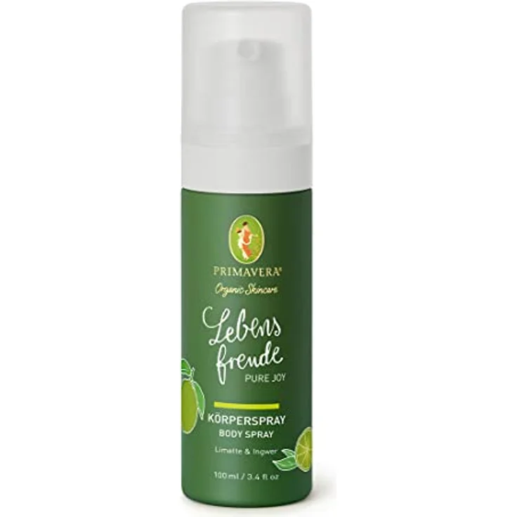 PRIMAVERA Lebensfreude Körperspray 100 ml – Body Spray, Naturkosmetik – Limette, Ingwer Duft – inspirierend, erfrischend – vegan – Bild 1
