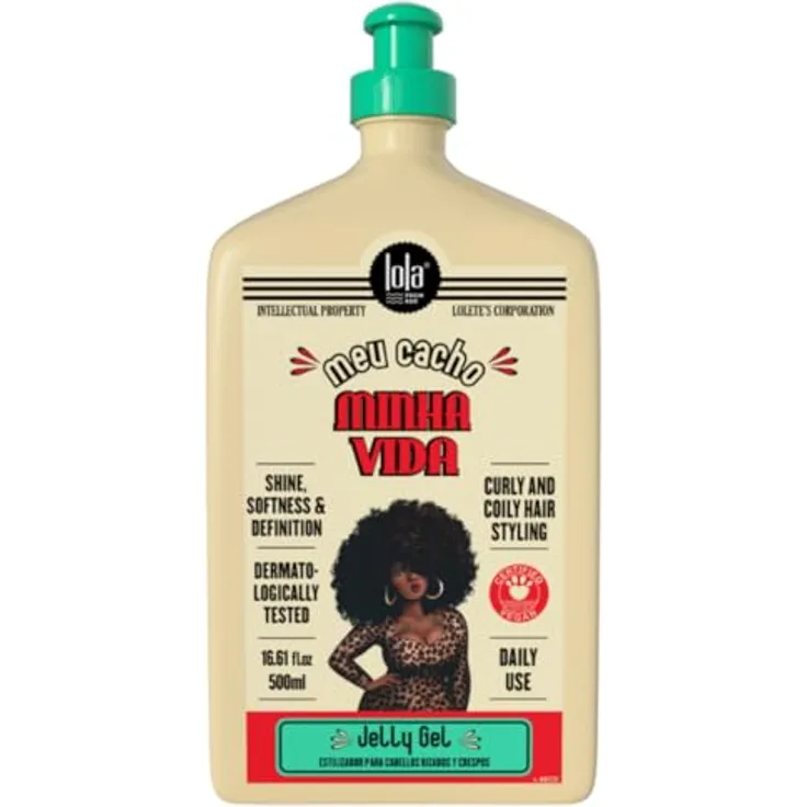 Lola Meu Cacho Minha Vida Jelly Gel 500ml, Lockendefinitionsgel für lebendige Locken und Wellen mit hoher Auflösung