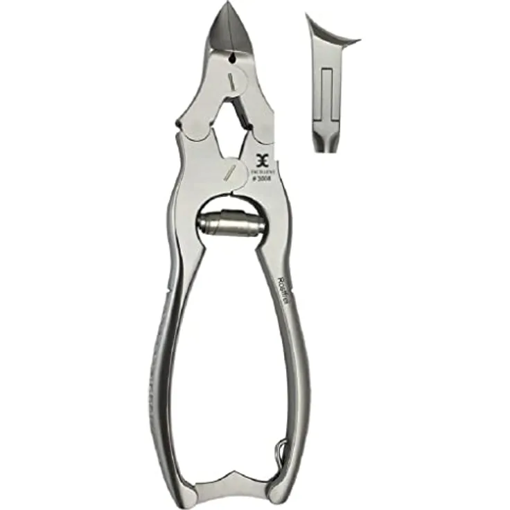 Nagelzange Übersetzungs-Kopfschneider, 16 cm, extra kräftig, doppelte Übersetzung, Eckenzange, gebogen, dicke Nägel