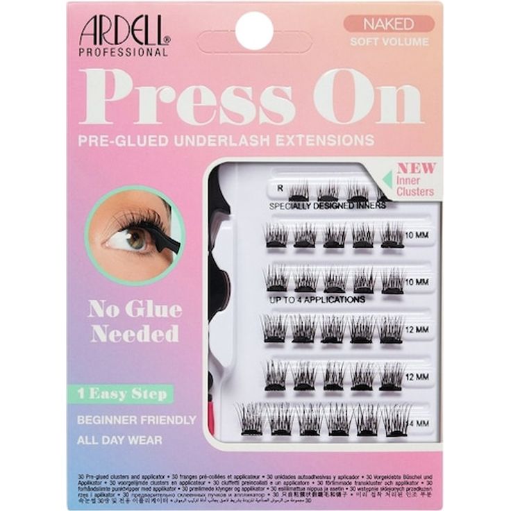 Ardell Press On Underlashes, Künstliche Einzelwimpern mit integriertem Klebstoff, natürlicher Look für den unteren Wimpernkranz, 1 ct