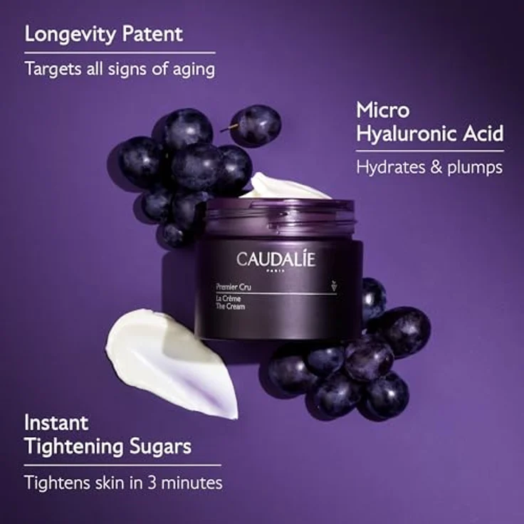 Caudalie Premier Cru Die Creme - Nachfüllpackung, 50 ml, 98 % natürliche Inhaltsstoffe, vegan, dermatologisch getestet – Bild 5
