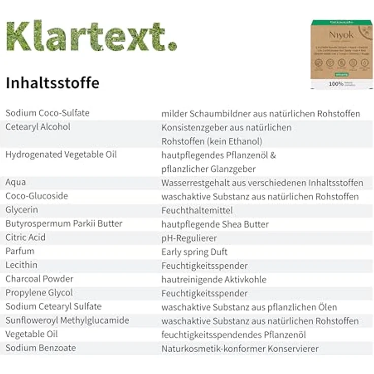 Niyok® 3-in-1 Feste Dusche "Early Spring" (80g) • Bio Naturkosmetik • Plastikfrei & Vegan • Für Körper, Haare & Gesicht – Bild 2