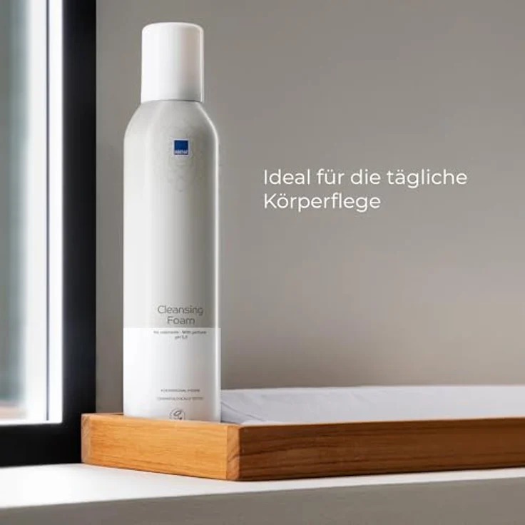 ABENA Pflegeschaum, 400 ml, Schaumige Reinigung für trockene und empfindliche Haut, Feuchtigkeitsspendend, frischer Duft, frei von Farbstoffen – Bild 5