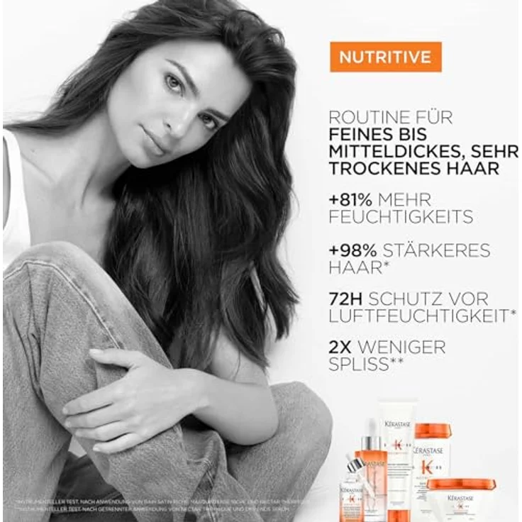 Kérastase Nutritive, Masquintense Deep Nutrition Soft Mask, Haarkur für sehr trockenes, feines bis mittleres Haar, Feuchtigkeitsspendend und pflegend, Ohne Parabene, 200 ml – Bild 4