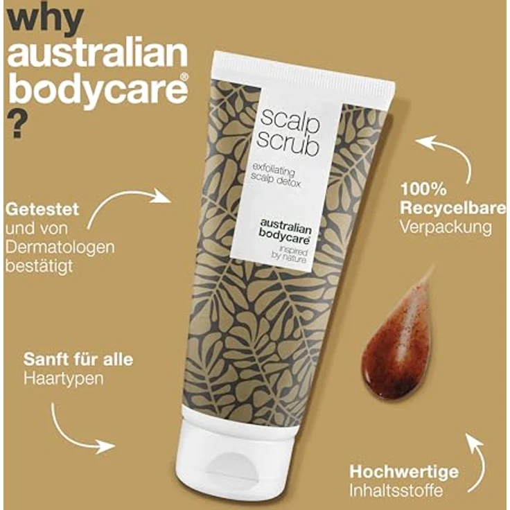 Australian Bodycare Kopfhautpeeling gegen Pickel auf der Kopfhaut - Effektiv bei Haaransatz, Juckender Kopfhaut und Schuppen - Shampoo und Peeling in einem, 200 ml – Bild 4