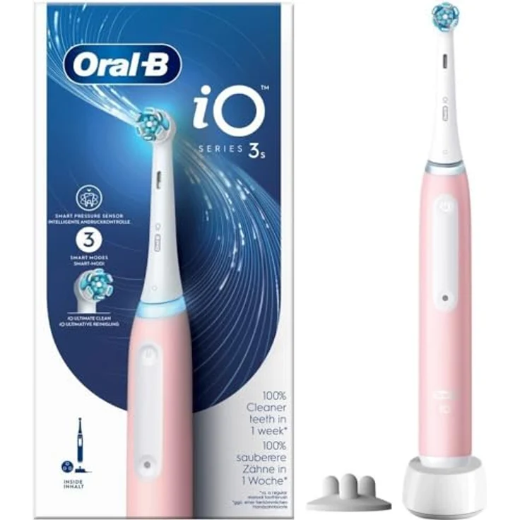 Braun Oral-B iO, Elektrische Zahnbürste für Erwachsene, Tiefenreinigung, Weich, für weiße Zähne, Pink/Weiß – Bild 2