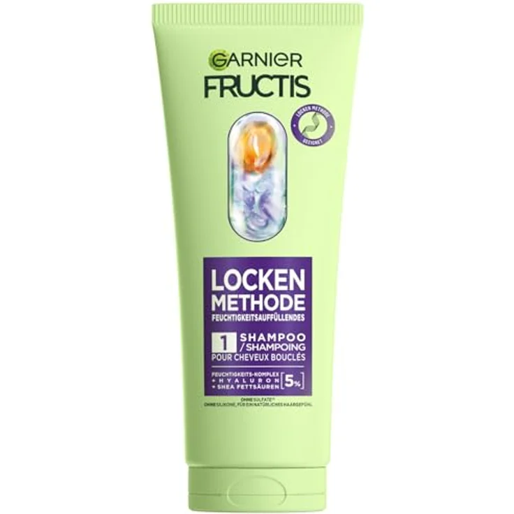 Garnier Locken Methode Feuchtigkeitsauffüllendes Shampoo, Sofort gebändigte Locken, 5% Hyaluron & Shea-Fettsäuren, Vegan, Ohne Silikone, 1 x 200 ml – Bild 1