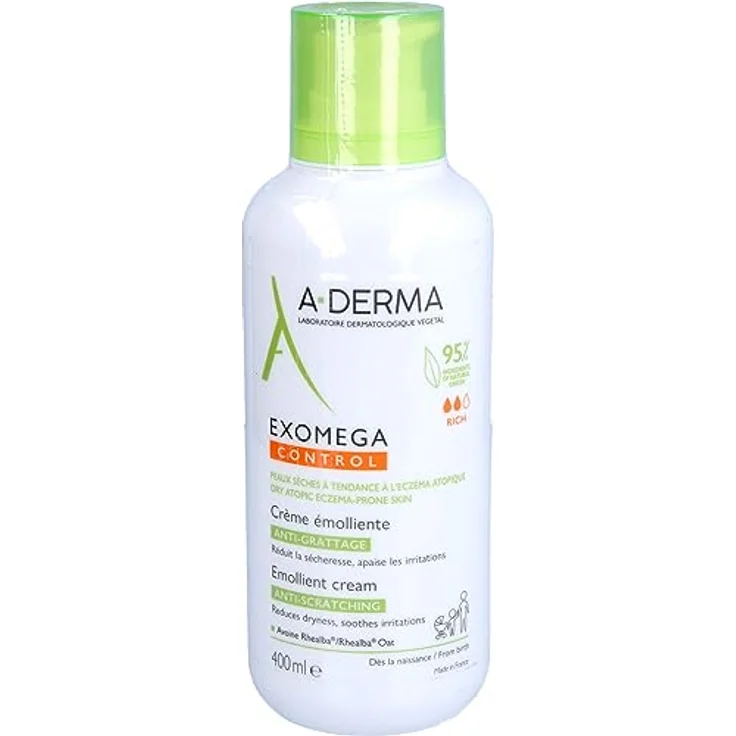 A-Derma EXOMEGA CONTROL Creme, Körpercreme zur Linderung von Juckreiz, 400 ml, parfumfrei, natürliche Inhaltsstoffe – Bild 2