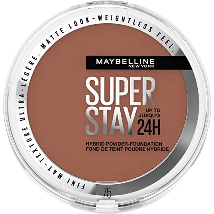 Maybelline Super Stay 24H Hybrid Powder-Foundation, Puder mit mattierendem Finish und Airbrush Effekt, 9 g, Nr. 75 – Bild 1
