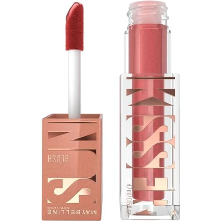 Maybelline New York Sunkisser Blush, Flüssiger Blush für sonnengeküssten Glow, Rouge mit lichtreflektierenden Perlen und Pigmenten, Zartschmelzende Formel mit Vitamin E, 06 Blazing Blush, 4,7 ml – Bild 1