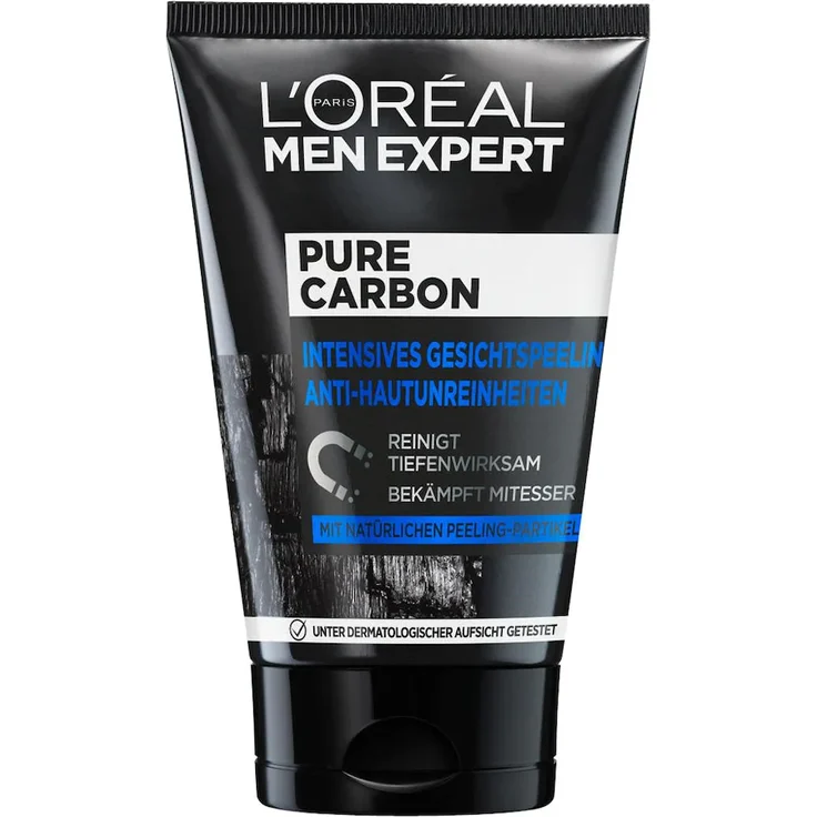 L'Oréal Men Expert Gesichtspflege Pure Charcoal Anti-Hautunreinheiten Gesichtspeeling 100 ml – Bild 1