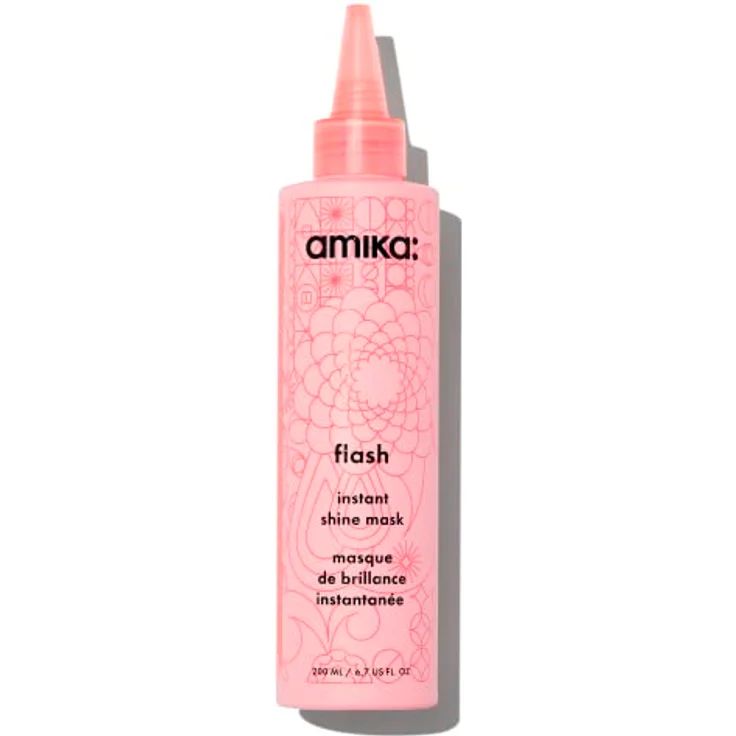 amika Flash Instant Shine Mask 200 ml | 60-Sekunden-Glanzmaske mit Antioxidantien, Kokosnusswasser & Leinsamen – Anti-Frizz Pflege für seidig weiches, glanzvolles Haar – Bild 1
