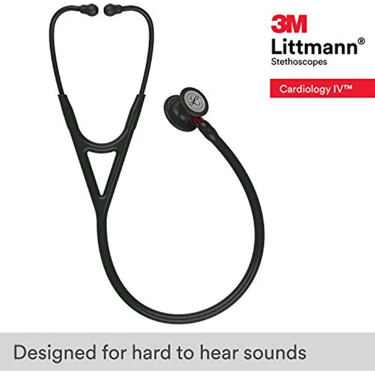 Littmann Cardiology IV Diagnostic Stethoskop Black Edition roter Schlauchanschluss 1 Stück - Preisvergleich – Bild 2