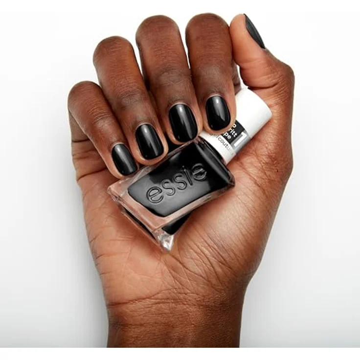 essie langanhaltender Nagellack mit glänzendem Finish, Maniküre ohne UV-Licht, Gel Couture, Farbe: Nr. 515 like it loud, Schwarz, 1 x 13,5 ml – Bild 5