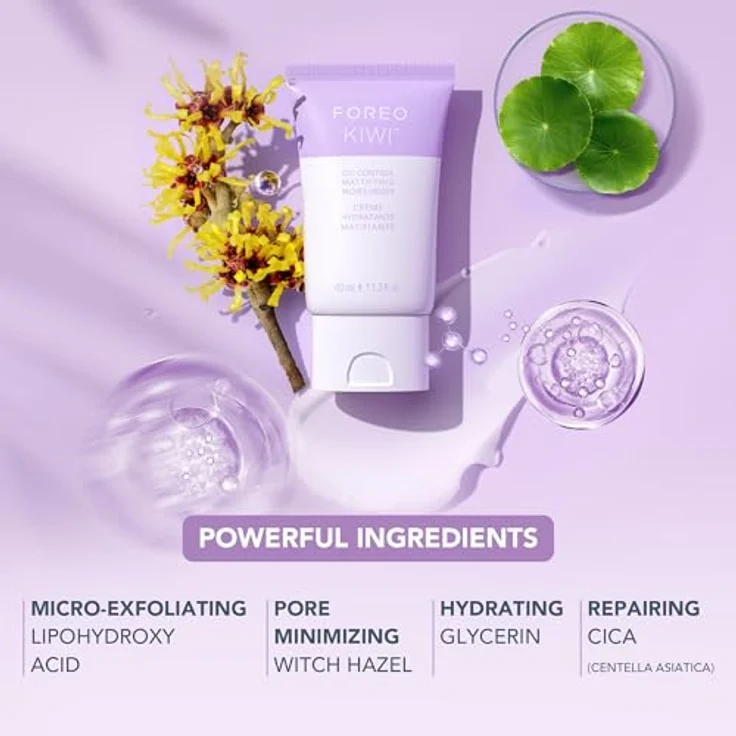 FOREO KIWI Oil Control Mattierende Feuchtigkeitscreme - Vegan, 40 ml, für fettige Akne-Haut & mit Aftercare-Pflege - Hautverträglichkeit bestätigt, in grün – Bild 3