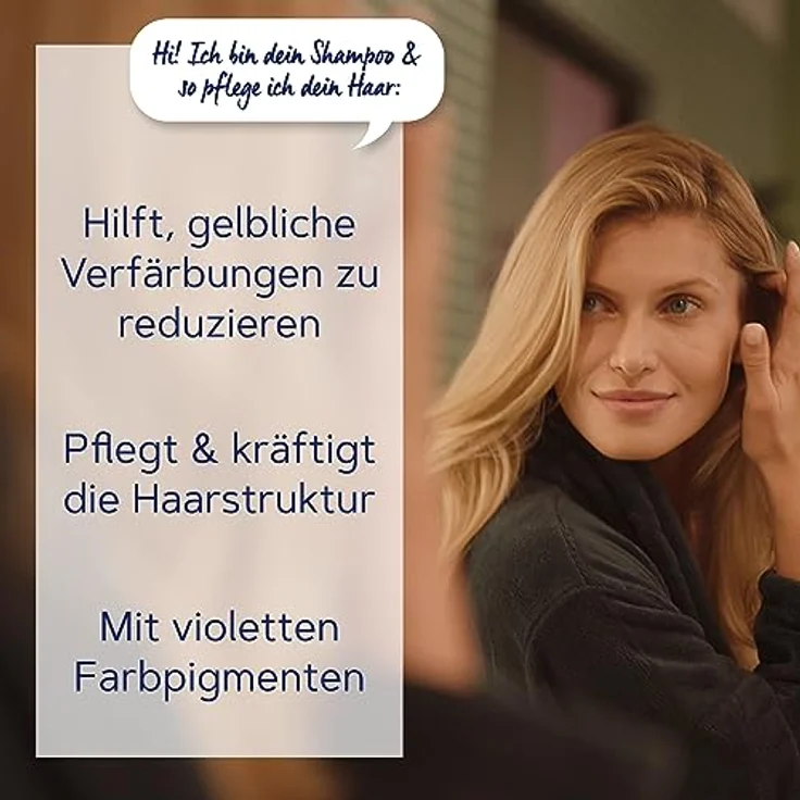 Schwarzkopf Schauma Pflege-Shampoo Silberglanz (250 ml), Silbershampoo mit violetten Farbpigmenten, reduziert Gelbstich für graues, blondiertes oder gesträhntes Haar, vegane Formel – Bild 3