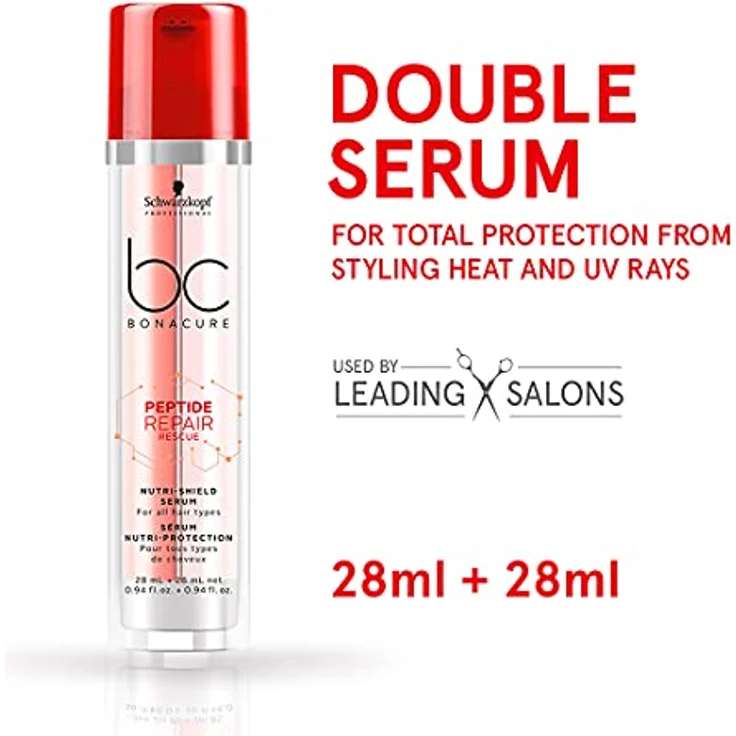 Schwarzkopf Professional BC Pept. Rep. Res. Nutri-Shield Serum 2x28ml, reparierendes Serum für strapaziertes Haar – Bild 3