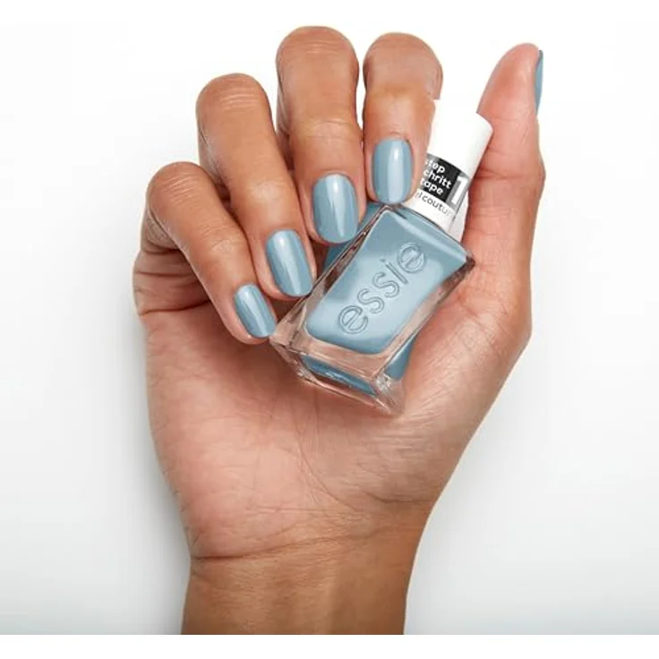 essie langanhaltender Nagellack mit glänzendem Finish, Maniküre ohne UV-Licht, Gel Couture, Farbe: Nr. 135 first view, Blau, 1 x 13,5 ml – Bild 4