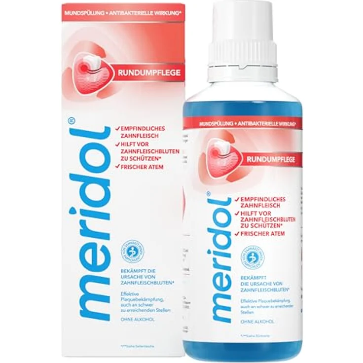 Meridol Rundumpflege Mundspülung, 400ml für umfassende Mundhygiene – Bild 1