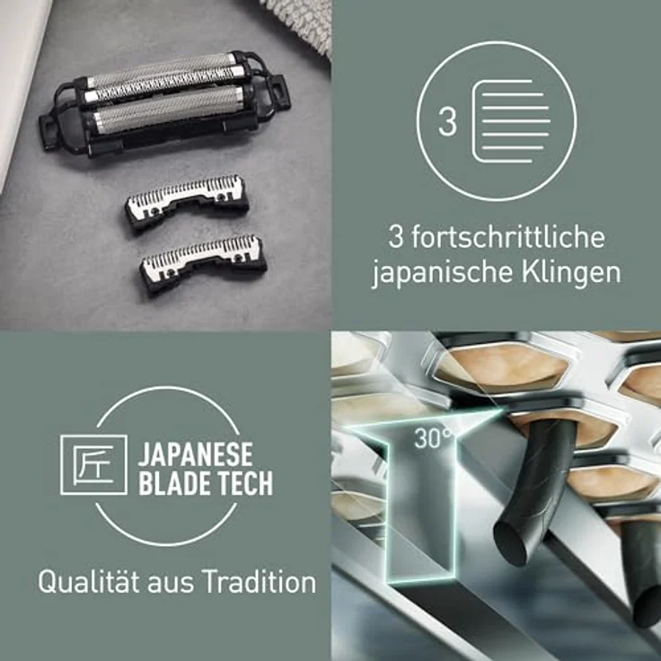 Panasonic WES9015, Ersatzscherblatt und Schermesser für Rasierapparat, Edelstahl, schwarz/silber, kompatibel mit ES-LT2N, ES-LT4N, ES-LT6N – Bild 3