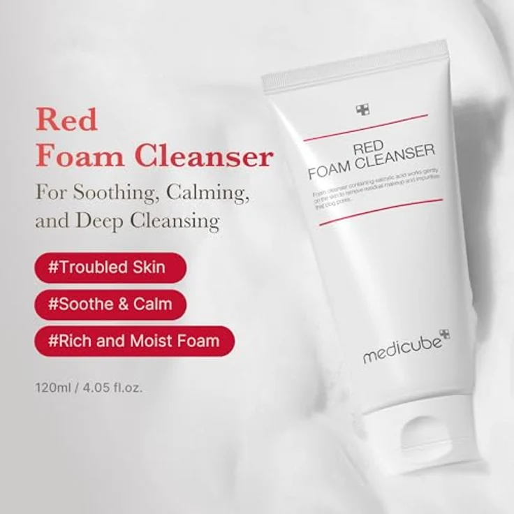 medicube Red Reinigungsschaum für das Gesicht, 115 ml, mit 0,45 % Salicylsäure für tiefenwirksame Reinigung und feuchtigkeitsspendenden Schaum – Bild 2
