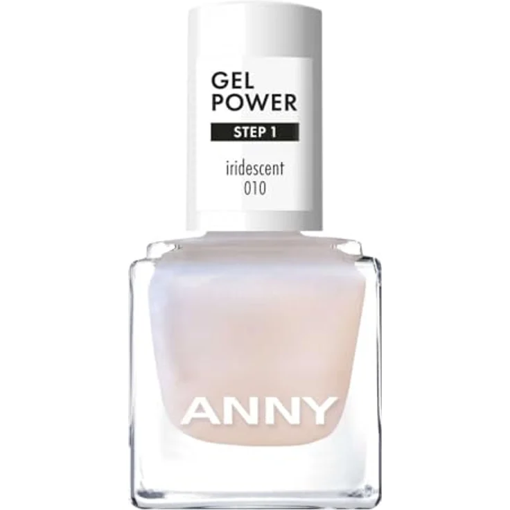 ANNY Gel Power Nail Polish, Gel-Farb-Nagellack ohne UV-Lampe, splitter- & kratzresistent, brillanter Glanz, Farbe: Iridescent - Schimmerndes Perlmuttweiß, 8 ml – Bild 1