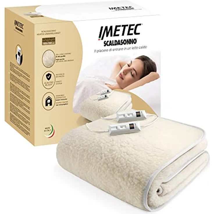 Imetec 6015Q - SCALDASONNO 50 Lana Merino E 50 POLIESTERE 2 Temperature MATRIMONIALE Con THERMOBLO – Bild 2