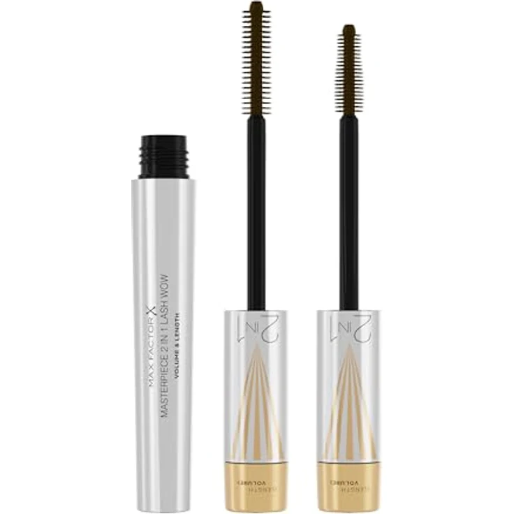Max Factor Masterpiece Lash Wow Mascara, 2 in 1 Bürste für längere, geschwungenere und vollere Wimpern, Farbton Black Brown, 7 ml – Bild 2