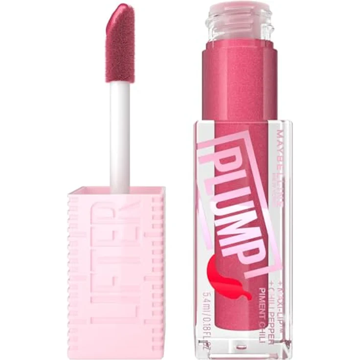 Maybelline New York Lifter Plump Glänzender Lipgloss in Mauve Bite, für sichtbar vergrößerte Lippen, Falten mildern, Mit Maxilip und Chili, 1 x 5,4 ml – Bild 1