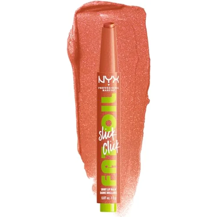 NYX Professional Makeup Fat Oil Slick Click, tönender Lippenbalsam in Farbton 06 Hits Different, 2 g, vegan, langanhaltende Feuchtigkeitspflege – Bild 1