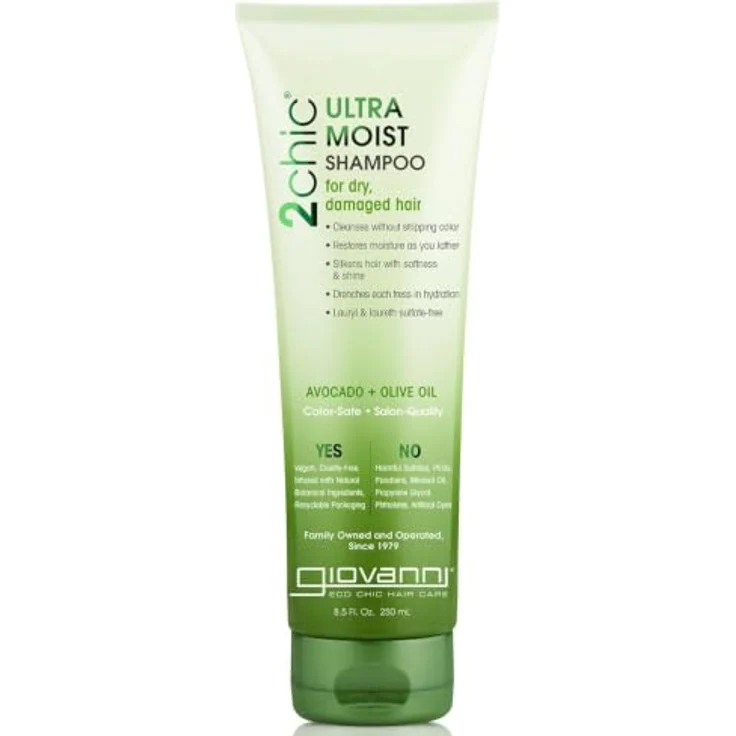 Giovanni 2chic Ultra-Moist Shampoo, pflegendes Shampoo mit Avocado und Olivenöl für trockenes Haar, 250ml – Bild 1