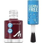 Manhattan Clean und Free Nail Polish, Fb. 157 Berry Opulence, atmungsaktiver Nagellack, vegan, 8 ml