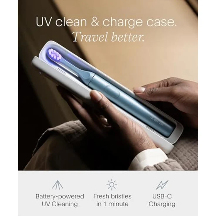 SURI 2.0 Sonic Elektrische Zahnbürste mit Drucksensor & UV-Reinigungs-Reiseetui, 40+ Tage Akku, Blau – Bild 3