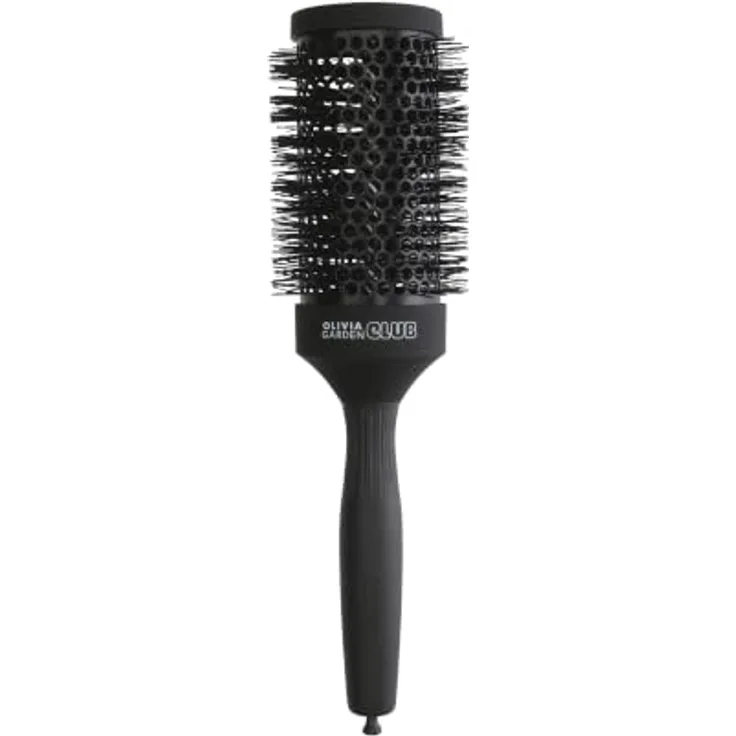 Olivia Garden Club The Glow Blowout Ceramic Round Brush Black, Runde Haarbürste für voluminöses Haarstyling