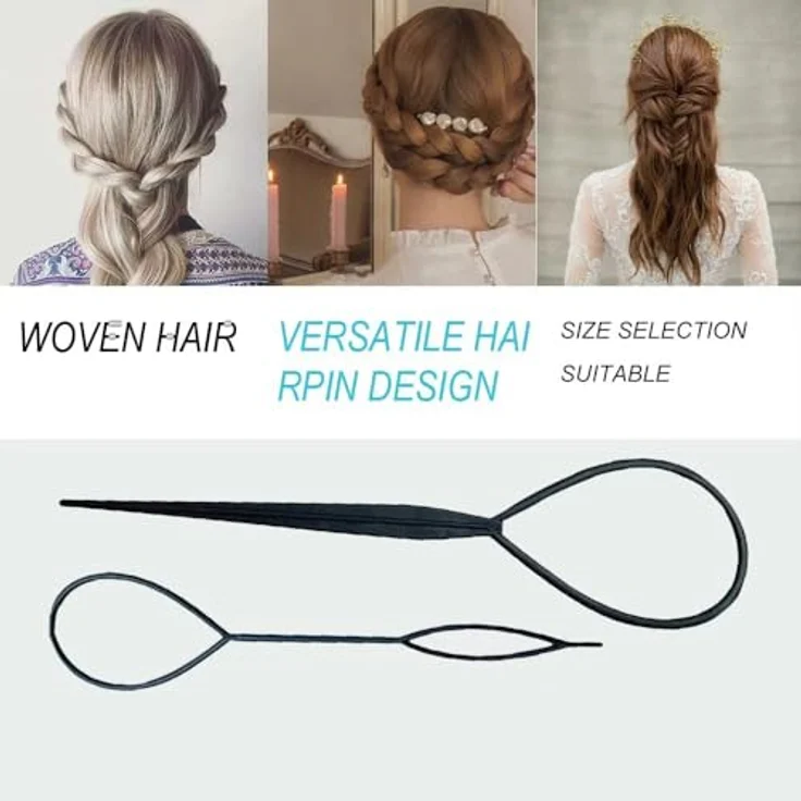 FYACCD Haarnadel, 2 Stück Hair Styling Zubehör, Kleidungsclip-Pads für DIY Frisuren, schwarz – Bild 5